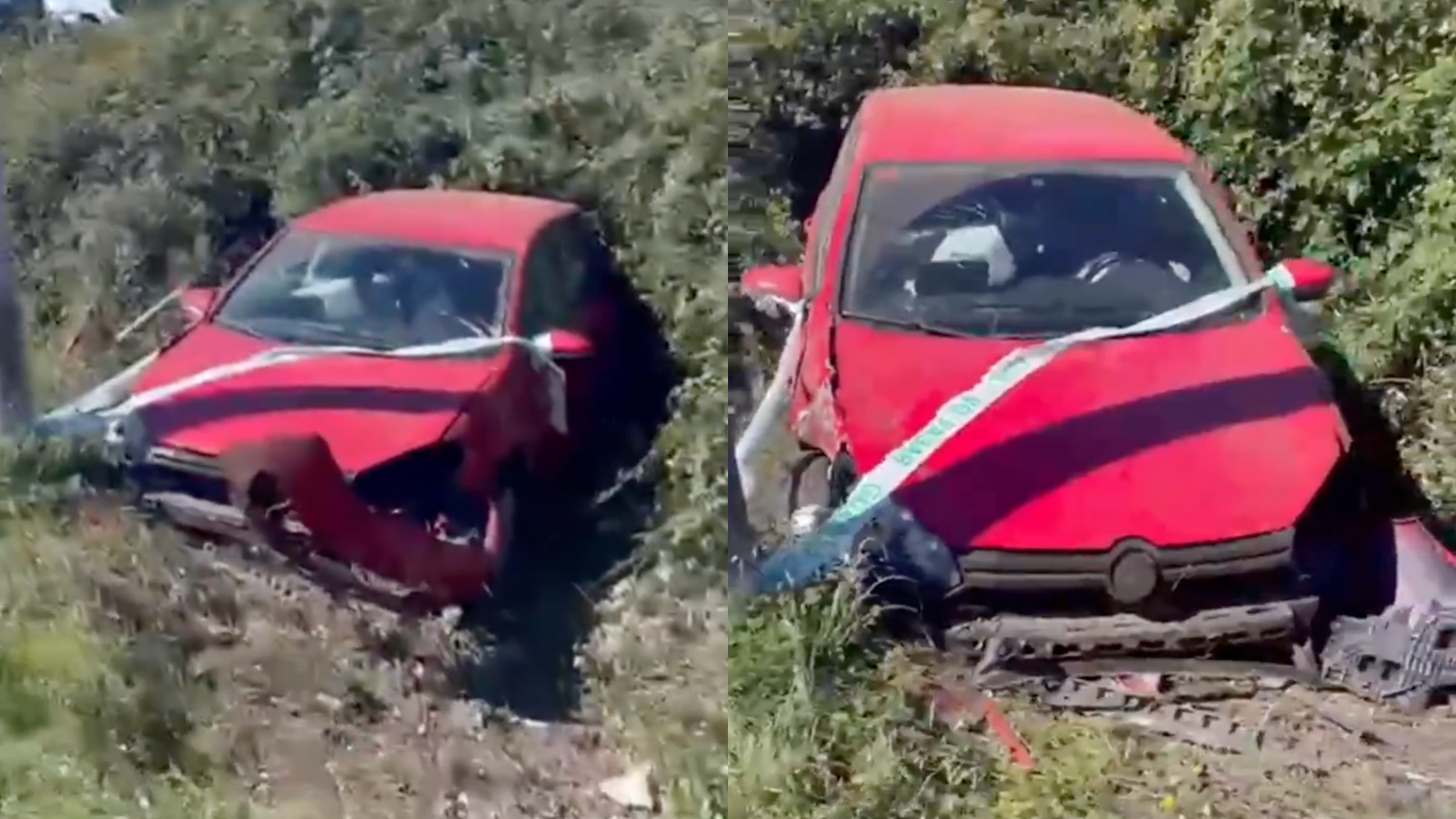 Dos jóvenes salen ilesos tras salirse de la vía y chocar contra una farola en Puente Agüero