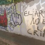 Pintadas y grafitis en el lavadero del barrio Mazas de Navajeda