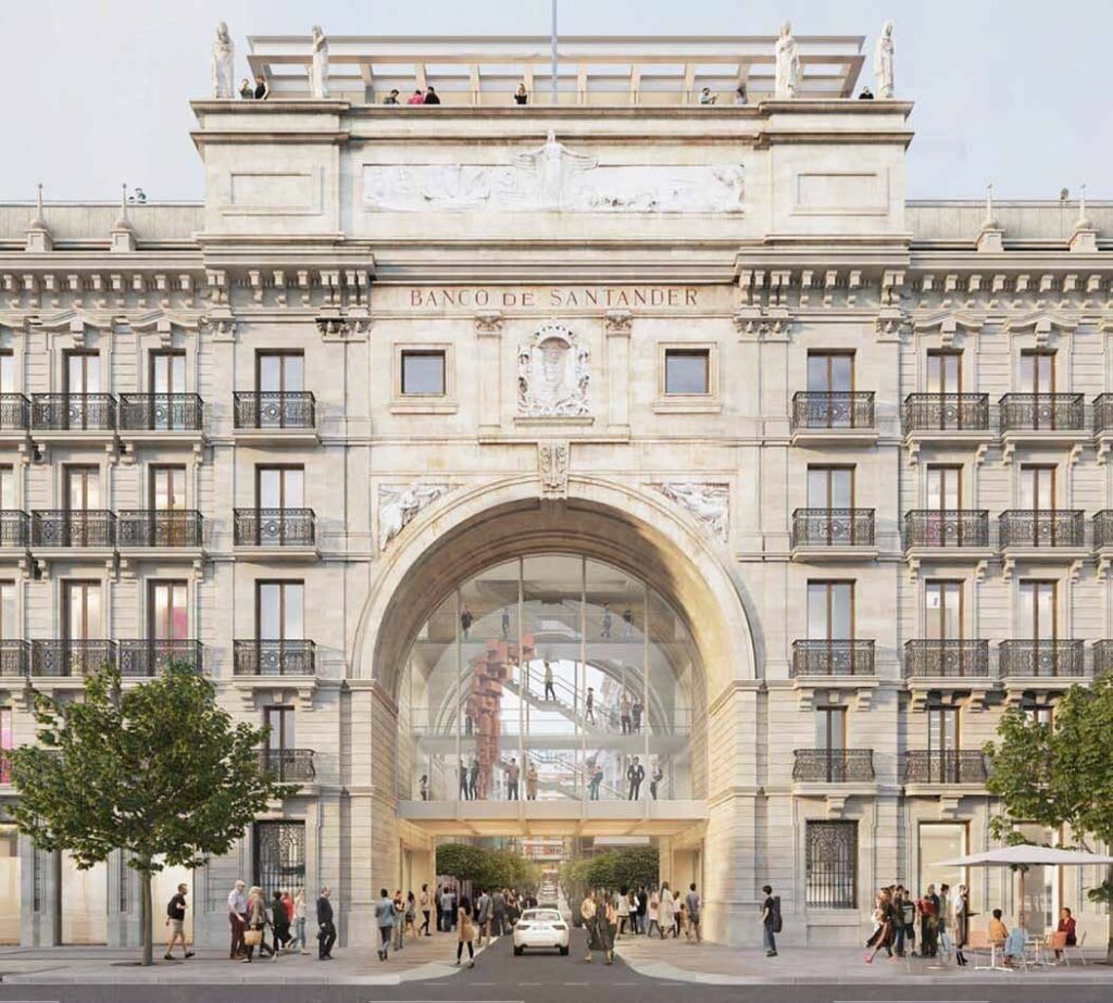 El arco de Faro Santander, en el Paseo de Pereda