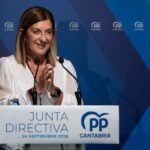 María José Sáenz de Buruaga durante la Junta Directiva del PP de Cantabria.
