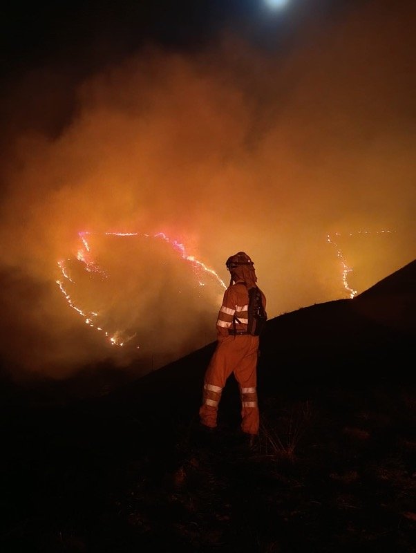 Incendio forestal en La Braguía, Cantabria