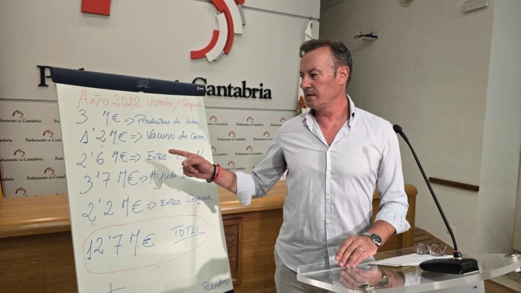 Guillermo Blanco durante una rueda de prensa sobre las ayudas al sector primario