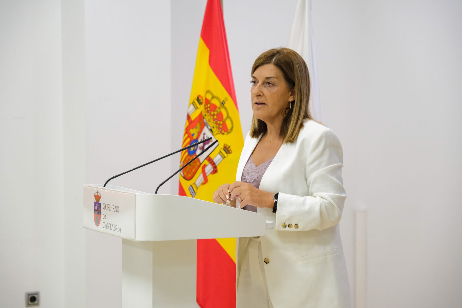 María José Sáenz de Buruaga durante la presentación de Bosques de Santander