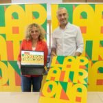 J.avier López Estrada y Patricia Portilla durante la presentación de las Fiestas de la Virgen Grande 2026 de Torrelavega